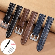 ▫☁✣ 20mm 22mm 24mm 26mm Classic Genuine Leather Watch Band Cowhide Strap Compatible for Panerai Watch Bracelet