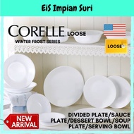 【READY STOCK】◎Corelle Loose Winter Frost White (Divided Plate/Sauce Plate/Dessert Bowl/Soup Plate/Serving Bowl)