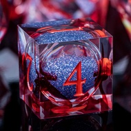 DND Dice Set, Vampire Sharp Edged Dice for Dungeons and Dragons, Handmade RPG Resin Dice, Blood Red 