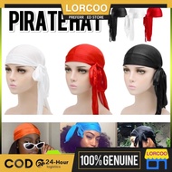 Pirate Hat Silky Durag For Men Women Headwrap Durags Headscarf Soft Cap For Hair Accessories