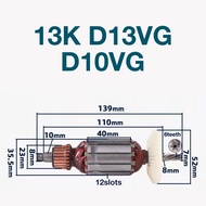 Angker untuk Hitachi 13K D13VG D10VG Gerudi Tangan Angker Rotor Anchor Stator Gegelung Gantian Bahag