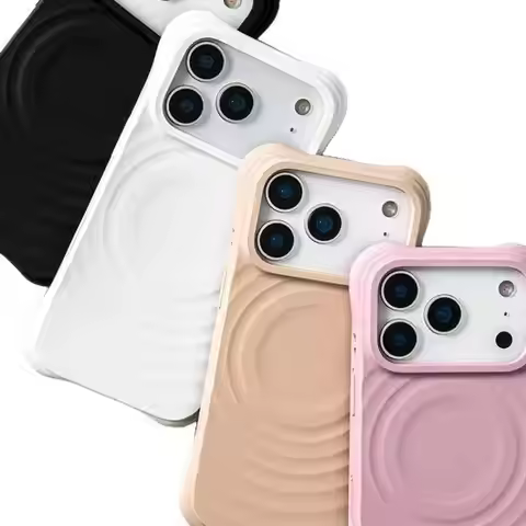 Liquid silicone Ripple Phone Case For iPhone 17 16 15 14 Pro Max Magnetic Wireless Charge Shockproof