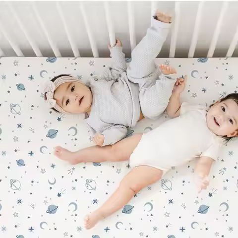 1/2pcs 135*71CM Breathable Cotton Fitted Crib Sheets for Baby Crib Mattress Cover Soft Bedding Set S