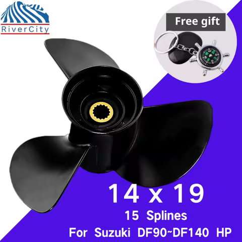 RiverCity Outboard Propeller For SUZUKI 90hp 100hp 115hp 140hp Aluminum prop 3 Blade 15 Tooth Boat P