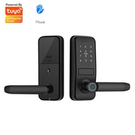 Room Door Handle Smart Fingerprint Digital Automatic Electronic Door Lock with Key