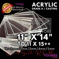11 x 14 inches to 15++ inches acrylic sheet with 2mm, 3mm 4mm and 5mm / transparent akrilik