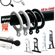 Accessory Curtain Rod / Aksesori Rod Langsir (28mm) Ikea Compatible Single Double Bracket End Cap Ri
