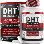 DHT Blocker Hair Growth Supplement - High Potency Biotin & Saw Palmetto for Hair Regrowth - Natural 