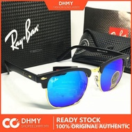 Ray-Ban 100% Original 2019 New Style Ray-Ban RB3016 Black Blue Clubmaster Sunglasses
