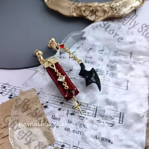 Genshin Impact Dahlia impression Ear Loop Hallowmas Earring Props Ornaments Cosplay Comic-con Girl A