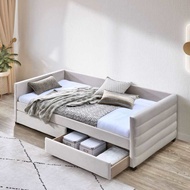 LUXE: Rae Single Trundle Bed Frame/ Katil with 2 drawers / 2 Laci / Drawer Bed/ Storage Bed/ Trundle