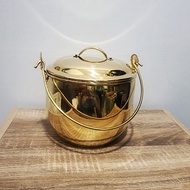 Brass pot, box pot 5 inches, smooth surface