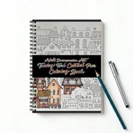 A5 Line Art Tracing & Sketching Book For Adults, 30 Pages Spiral Bound Mindfulness Creative Coloring