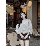 C76 - Round Neck Shirt with Flared Sleeves