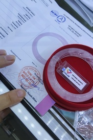 (HCM ) CHIẾC VÒNG THẠCH ANH HỒNG MAY MẮN THIÊN NHIÊN 100% CÓ GIẤY GIÁM ĐỊNH (NI 53 CM