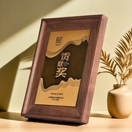 Customized Retirement Commemorative Trophy Medal Walnut Solid Wood Embossed Appointment Letter 3D Th