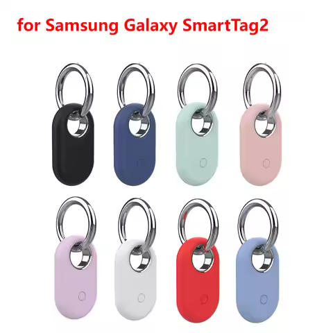 For Samsung Galaxy SmartTag2 Locator Tracker Silicone Case with Keychain Anti-lost Cover Smart Ring 