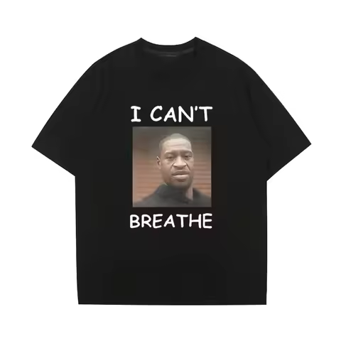 I Cant Breathe George Floyd Printed Short Sleeve T-shirts Summer Cotton Casual T Shirt Streetwear Ov