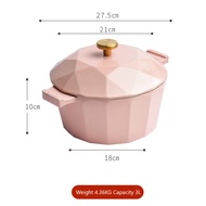 【จัดส่งภายใน 24 ชม】21cm Nonstick Ceramic Dutch Oven Pot with Lid หม้อเคลือบ