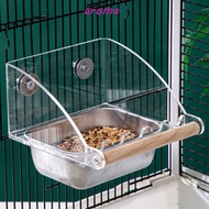 AROMA Cage Mounted Bird Feeder, Acrylic Anti Splashing Bird Food Dispenser, Practical Large Capacity