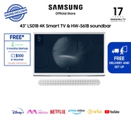 [Shopee Exclusive Bundle] Samsung 43" The Serif 4K QLED Smart TV 3 Ticks &amp; Samsung HW-S61B/XS S-Series Soundbar 5.0ch