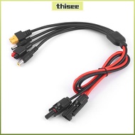 THISEPH  Panel Extension Cable, MC4 to DC5521 7909 XT60 Female Connector 4 in 1  Wire, Connector 30A