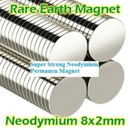 (N52) Neodymium coin Magnet size 8x2 mm Grade N52 ORIGINAL