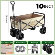 TopStyle Troli Barang Lipat Camping Camp Wagon 600D Oxford Steel Roda Besa dan Brake Outdoor Camping