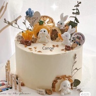 7pcs/setPVC Radish Bunny Cake Decoration Baby Birthday Cake Party Baking Decoration Decoration Set of 7