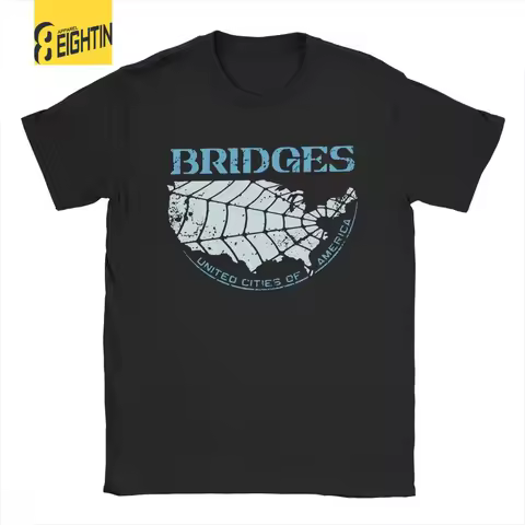 Bridges V3 Aged Death Stranding T Shirts Men's 100% Cotton Funny T-Shirt Round Collar Kojima Hideo T
