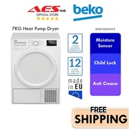 FREE SHIPPING Beko Dryer Machine 7KG Clothes Dryer Heat Pump Type Mesin Dryer Mesin Pengering Baju 烘干机 DPS7405XW3