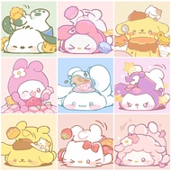 Sanrio Paint by number 20x20cm/30x30cm with frame diy oil painting by numbers number painting photo canvas Gift 數字油畫