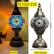 GM Lampu Meja Hias Mozaik Turki / Lampu Tidur Mozaik Turki Unik / Lampu Dekorasi Mozaik Kaca Turki