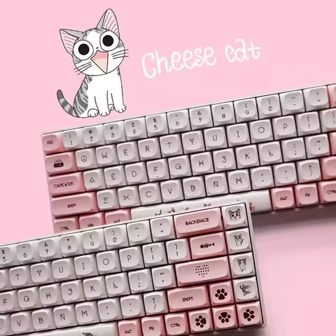 134 Keys XDA Keycaps Cute Cat PBT Keycap For Gaming Mechanical Keyboard Cherry Mx Switch DYE-SUB Pin