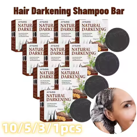 1/3/5/10Pcs Hair Darkening Shampoo Bar Natural Organic Polygonum Essence Hair Darkening Shampoo Bar