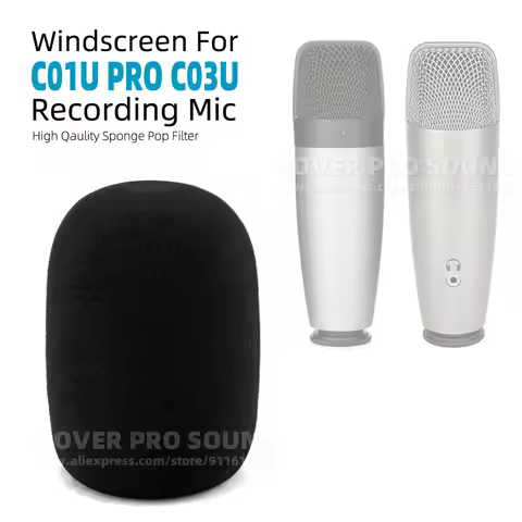 For SAMSON C01U C03U Pro C 01 03 C01 C03 U Windproof Cover Sponge Anti Pop Filter Mic Windscreen Dus