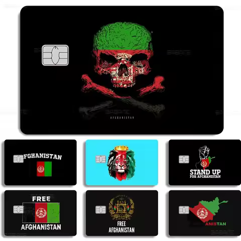 Afghan Afghanistan Flag Anmie Sticker Film Skin Cover for Credit Card Debit Bank Card Front
