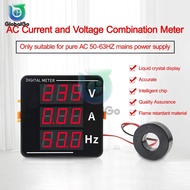 AC Ammeter Voltmeter Three Display Current Voltage Frequency Meter AC50-500V AC0-120A 10-99.9Hz