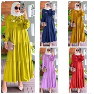 Midi Dress Wanita/ Katun Rayon Twill Premium/ Midi Dress/ midi dress
