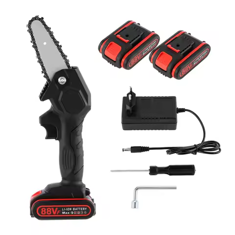 1080W 88V Mini Electric Chain Saw Wood Cutting Pruning Chainsaw One-handed Garden Woodworking Tool W