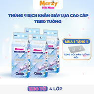 Thùng Khăn Giấy Lụa Đa Năng Minna Treo Tường Dập Vân 4D Siêu Dai Siêu Mềm Mại - Gói 1280 tờ