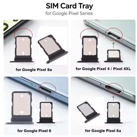 For Google Pixel 6 / Pixel 6a / Pixel 8a / Pixel 4 / Pixel 4XL Original SIM Card Tray Compatible wit