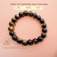 Jade Dan Tam - Titanium Sapphire Bracelet 9mm 5A - Water Element & Wood Element