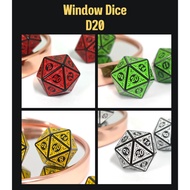 Window D20 Dice 1 Piece (1die) | For DnD D&D MTG RPG TRPG Board Game Tarot Cards Magic