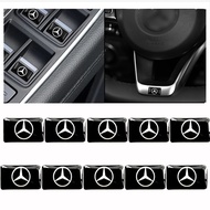 [Ready Stock] 1/10pcs Mercedes Benz Steering Wheel 3D Stickers Door Window Switch Badge Car Accessor
