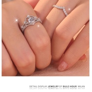 Index Finger Ring Wedding 2 Opening Piece Set Point Pair Ring Ring Diamond Ring Set Crown Simple