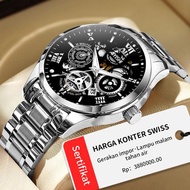 PROMO | AIYISHI JAM TANGAN PRIA DIAL BERONGGAKUARSA ANTI AIR TALI STAINLESS STEEL JAM TANGANCOWOK WA