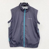 古著New Balance全拉鍊跑步背心，深灰色，XL 碼