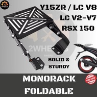 Rack Lipat Foldable Heavy Duty Top Box Bracket Rack LC135 Y15ZR RSX Rak Lipat X