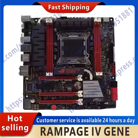 Used X79 Motherboard ROG RAMPAGE IV GENE Kit DDR3 Motherboard 2011 Core i7 Processor 64GB 3 × PCI-E